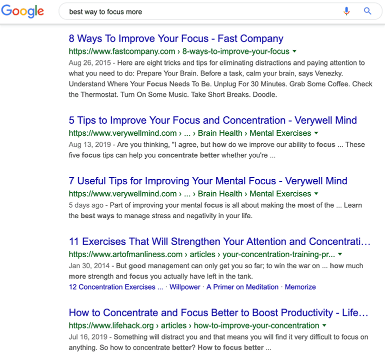 informational search query