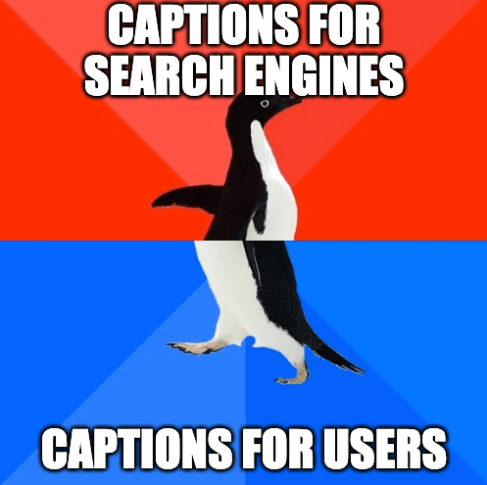 optimizing image captions for SEO and users