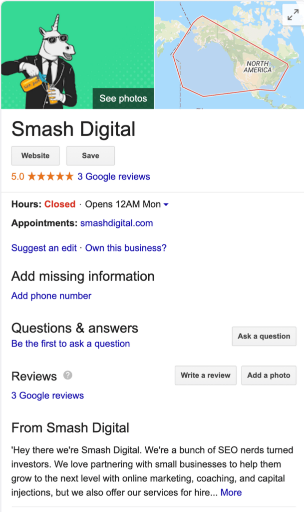 google my business setup