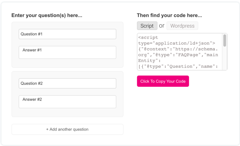 Matthew Woodward's FAQ snippet generator